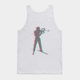 Shooting from a standing position in biathlon. Tank Top